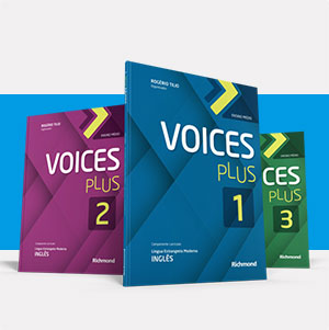 Capa dos três livros da coleção Voices Plus