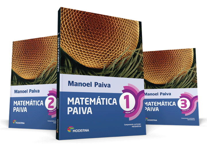 Capas dos três livros da coleção Matemática Paiva