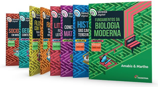 Conjunto de livros da coleção Vereda Digital