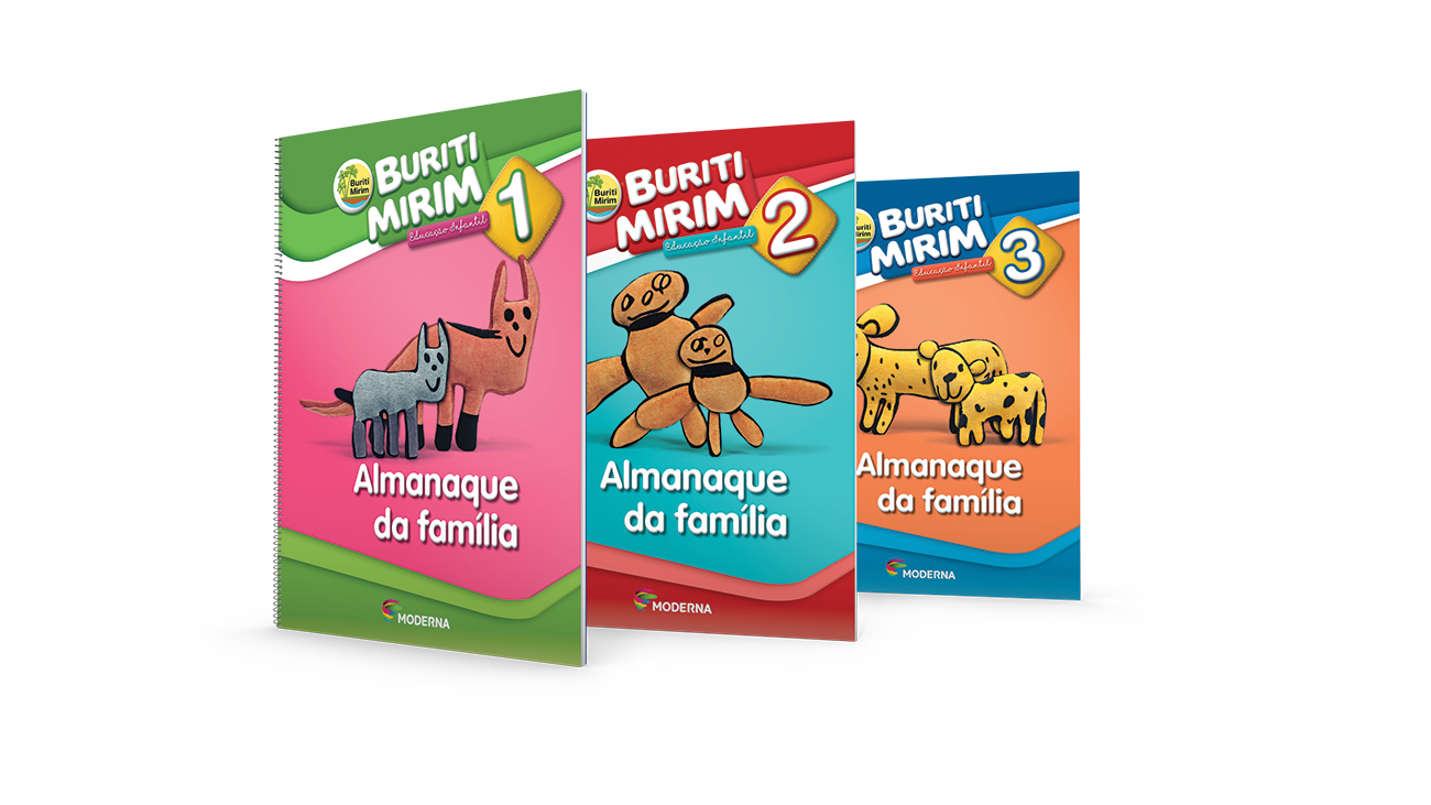 Capa dos três Almanaques da Família do Projeto Buriti Mirim - Educação Infantil